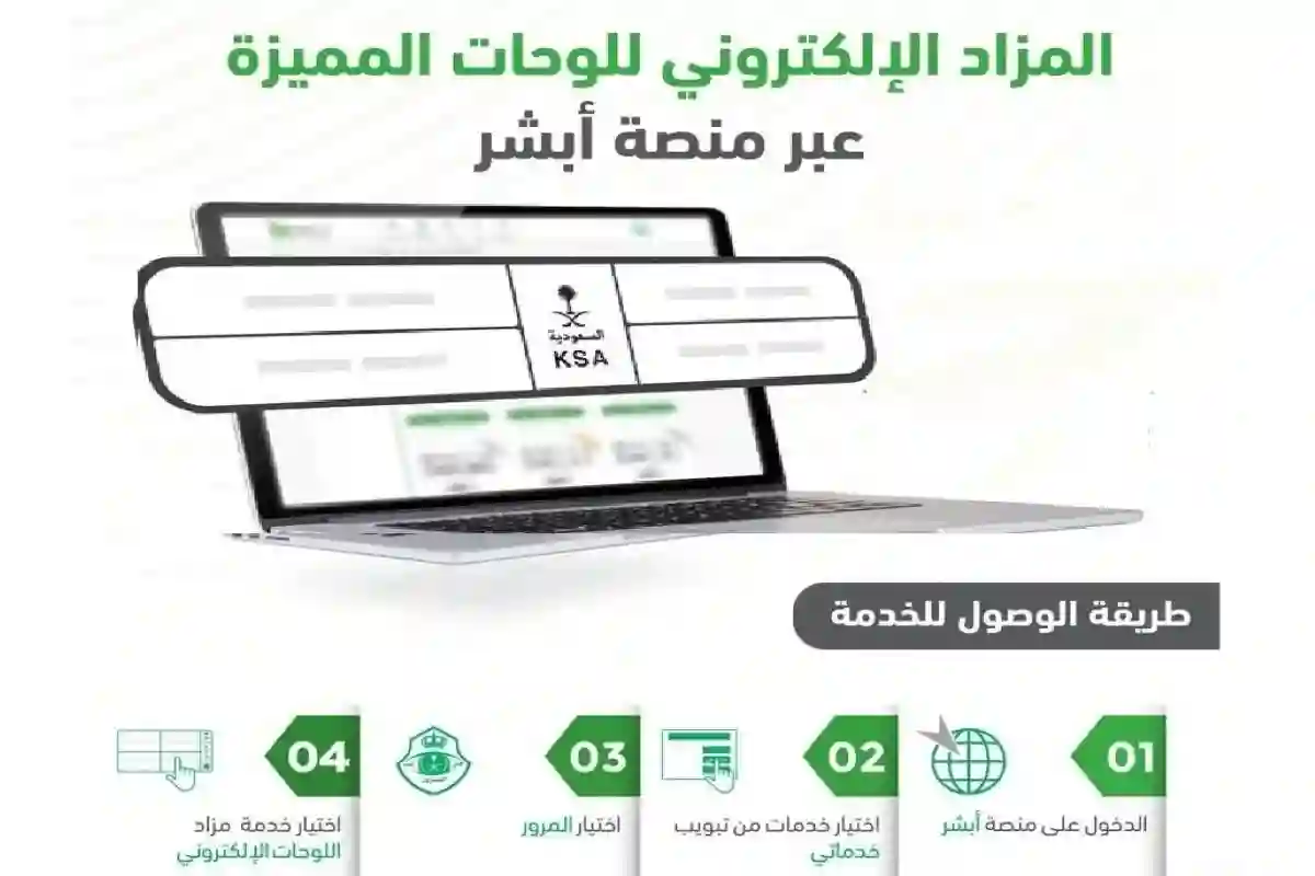 مزاد اللوحات المميزة عبر منصة أبشر